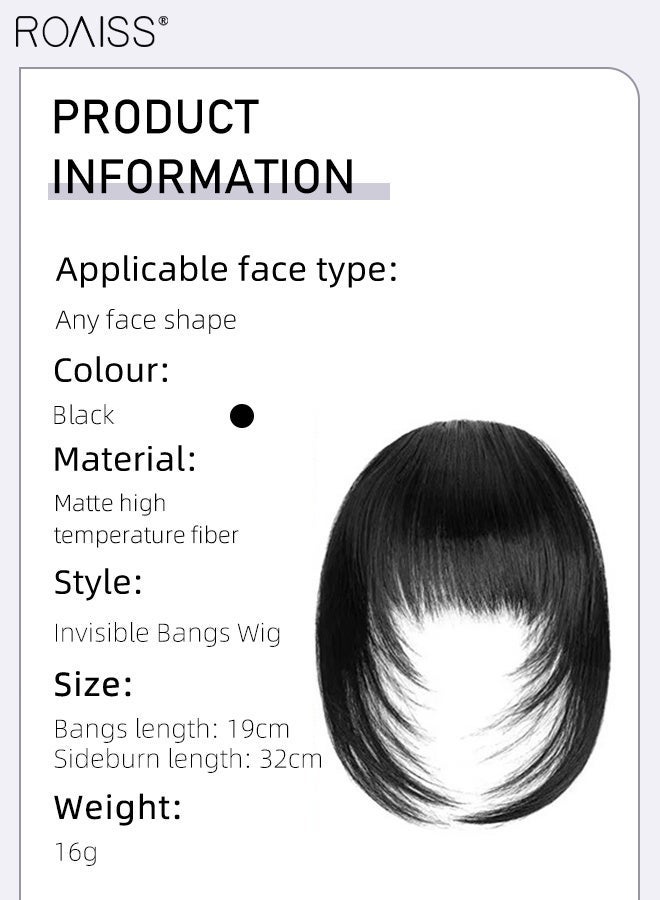 رويس وصلات شعر نسائية بغرة على الطراز الفرنسي، غرة من قطعة واحدة مع سوالف، وصلات شعر طويلة ذات طبقات طبيعية، ألياف صناعية طبيعية ناعمة مناسبة لحفلات الزفاف والتنكر والحفلات والارتداء اليومي - Image 2